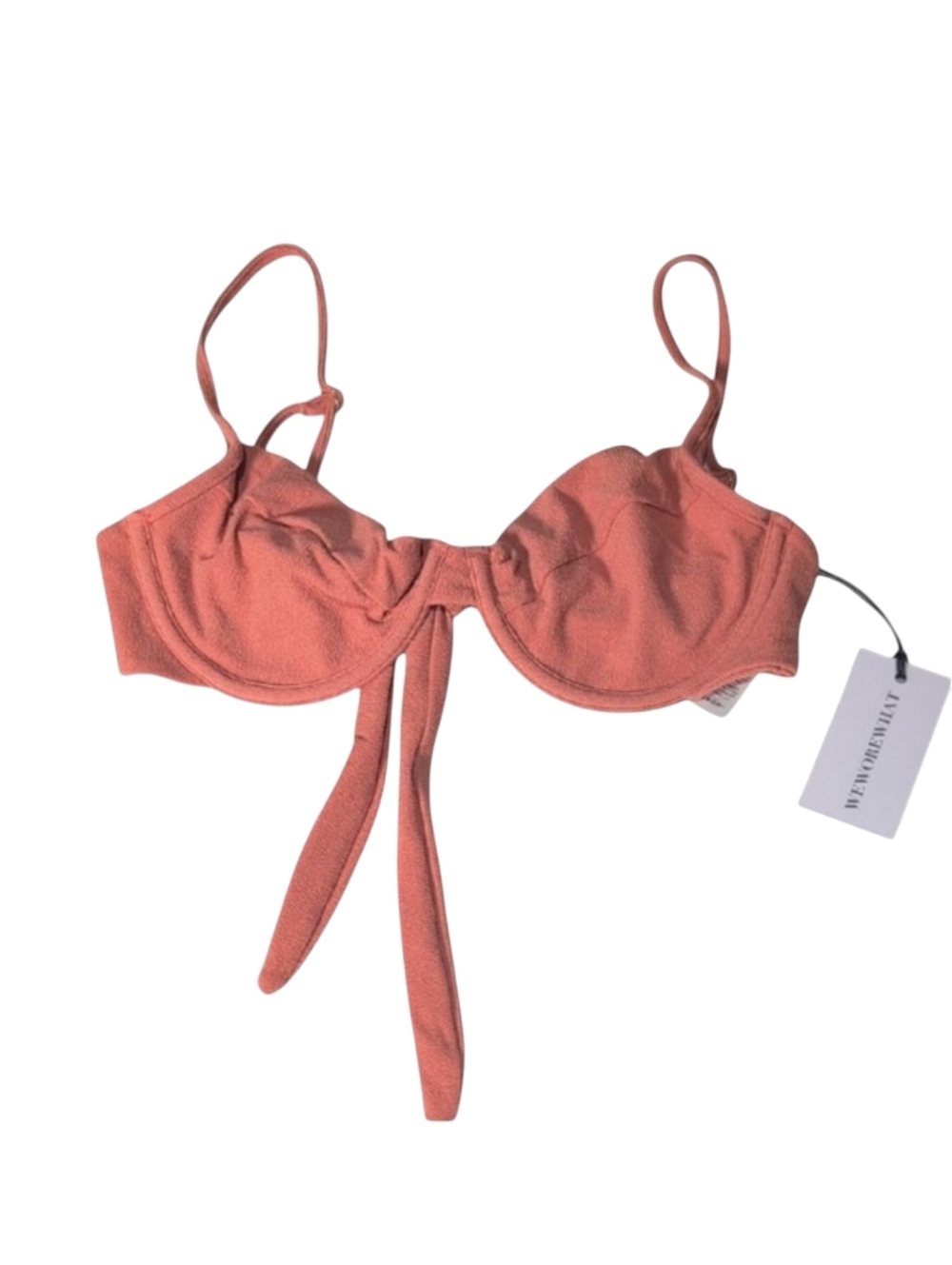 WeWoreWhat Full Coverage Underwire Bikini Top Knit Cottage Clay Size Medium